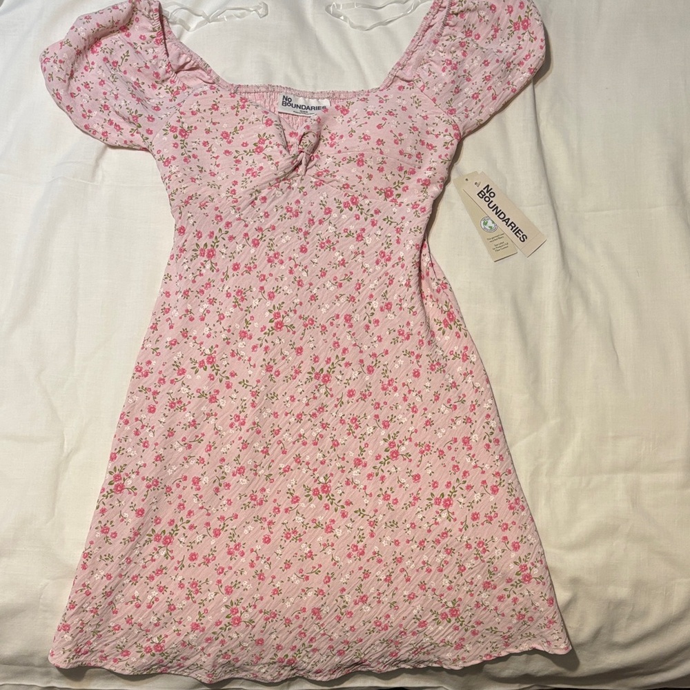 No Boundaries Pink Floral Casual Dress